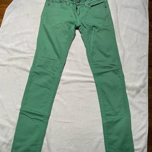 Miss Me Green Skinny Jeans - Picture 6 of 11